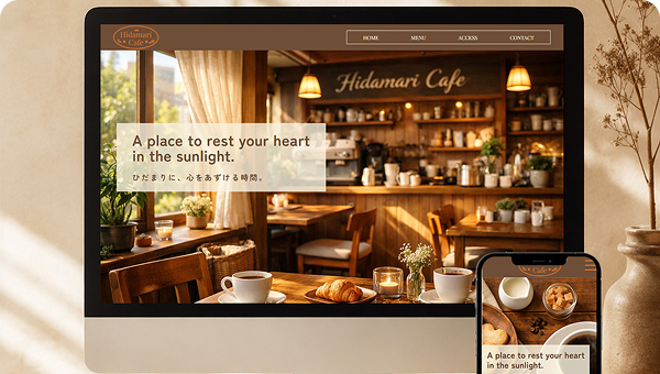 ひだまりカフェ サイトのデザイン