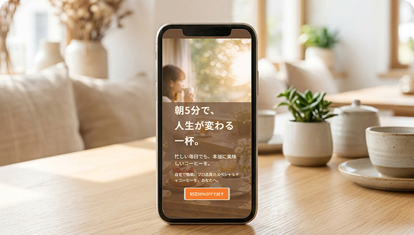 ひだまりカフェ サイトのLPデザイン