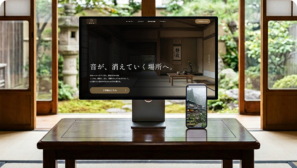 静寂と上質な空間の魅力を伝える、「しじま庵」の洗練されたランディングページ（LP）制作実績